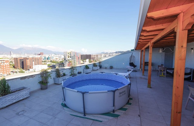 Tirana Skyline Rooftop 3BR w/Hot Tub, Plunge Pool & Free Parking