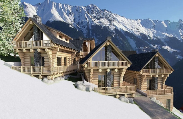 Chalet en bois avec terrasse