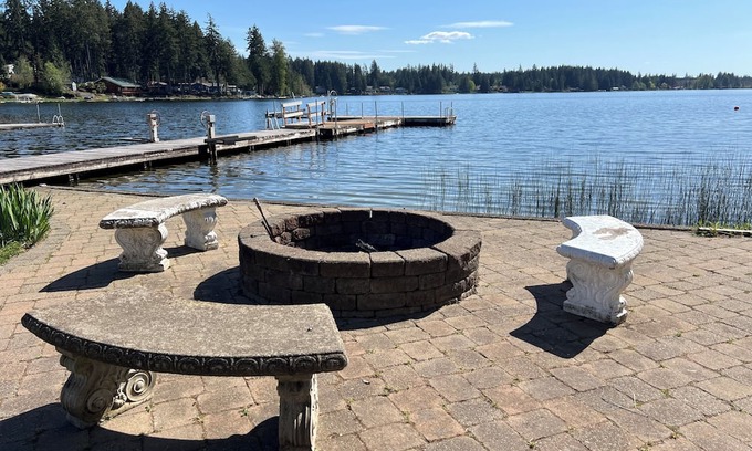 Shelton Maison | Lakefront property, beautiful view with steps into water, large private dock.