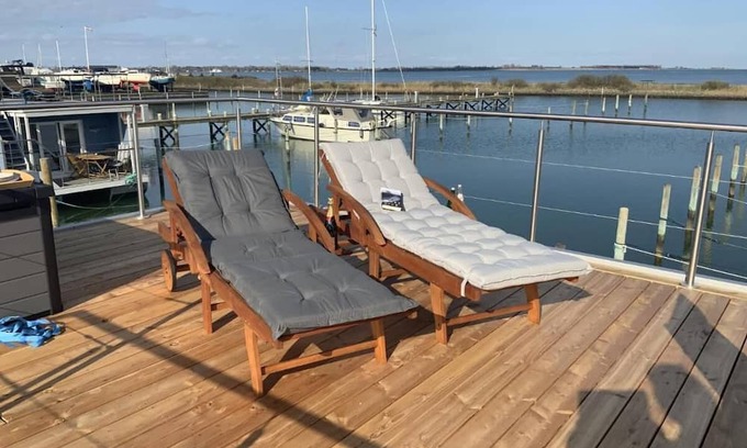 Kragenæs Location De Bateaux | Hausboot Moby Chic für 5 Pers. mit Großer Dachterrasse in Kragenæs auf Lolland