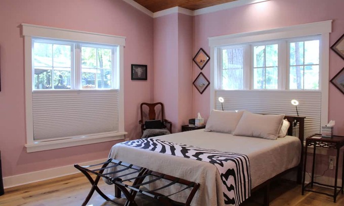 Coats Maison | Peaceful Studio Style Home with Accessible Features, Wood Burning Fireplace