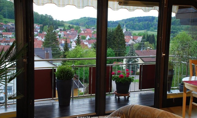 Gomadingen Appartement | Vacation apartment with balcony and wonderful view, quiet location on the edge of the village